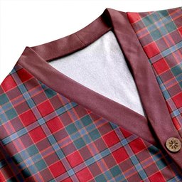 Scottish Murray of Abercairney Weathered Clan Crest Tartan V neck Knitted Fleece Cardigans