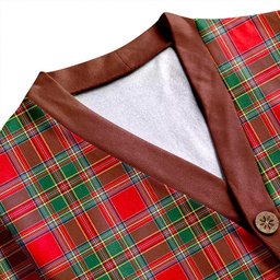 Scottish MacLeod of Gesto Modern Clan Crest Tartan V neck Knitted Fleece Cardigans