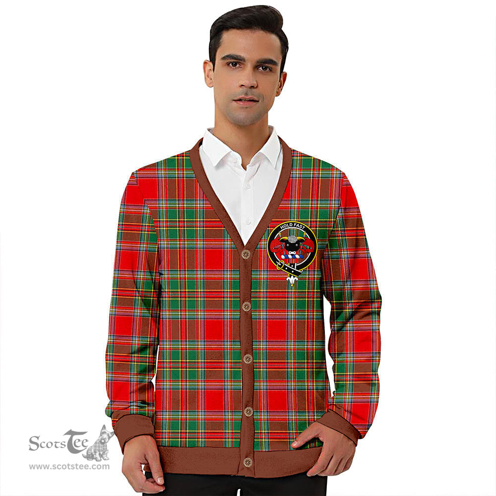 Scottish MacLeod of Gesto Modern Clan Crest Tartan V neck Knitted Fleece Cardigans