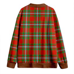 Scottish Stewart of Fingask Ancient Clan Crest Tartan V neck Knitted Fleece Cardigans