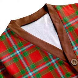 Scottish Stewart of Fingask Ancient Clan Crest Tartan V neck Knitted Fleece Cardigans