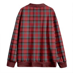 Scottish MacNicol Weathered Clan Crest Tartan V neck Knitted Fleece Cardigans