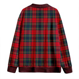 Scottish Murray of Atholl Red Dress (Murray of Atholl; Red Dress) Modern Clan Crest Tartan V neck Knitted Fleece Cardigans