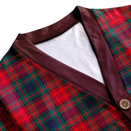 Scottish Murray of Atholl Red Dress (Murray of Atholl; Red Dress) Modern Clan Crest Tartan V neck Knitted Fleece Cardigans