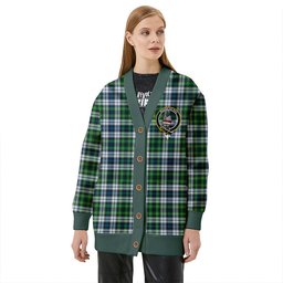 Scottish MacNeil of Barra (MacNeil/MacNeill) Paton Dress Modern Clan Crest Tartan V neck Knitted Fleece Cardigans