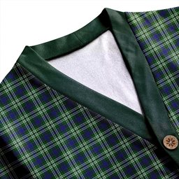 Scottish Tweedside District Clan Crest Tartan V neck Knitted Fleece Cardigans