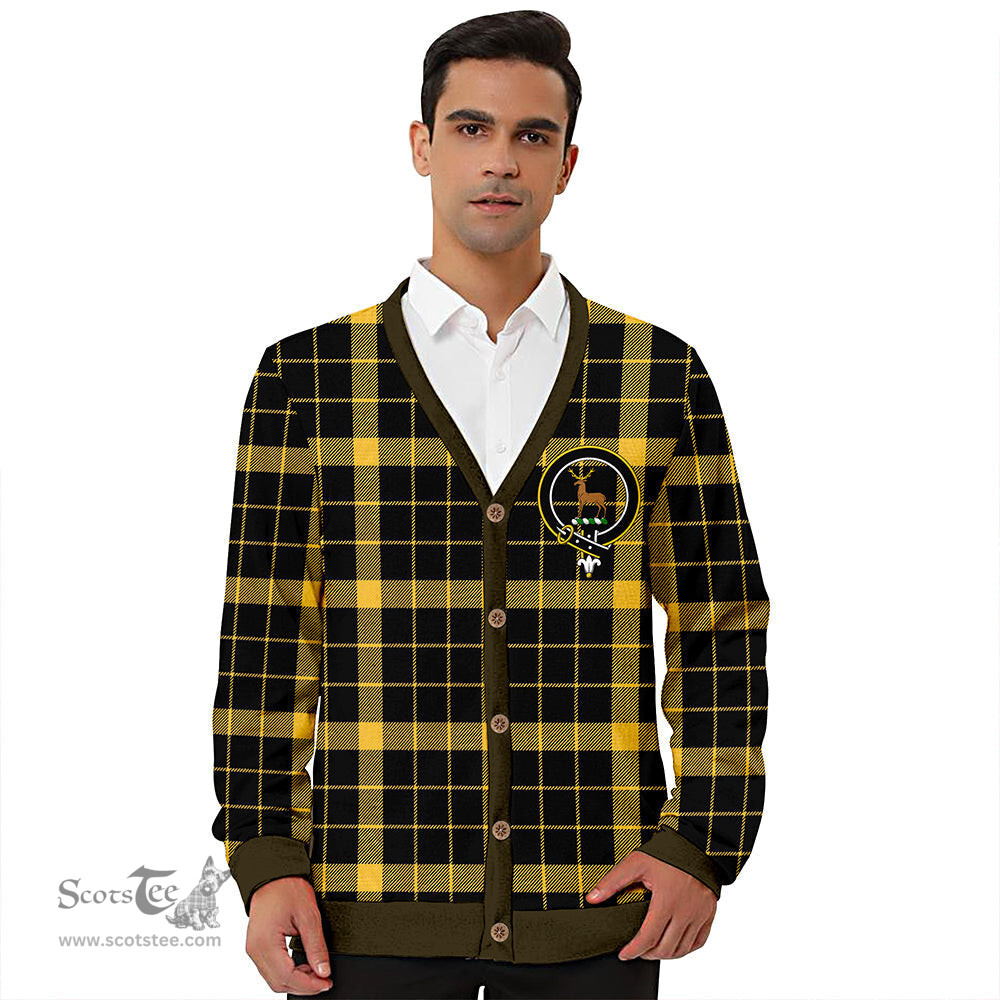 Scottish Raeburn Ancient Clan Crest Tartan V neck Knitted Fleece Cardigans