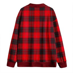 Scottish Wemyss Modern Clan Crest Tartan V neck Knitted Fleece Cardigans