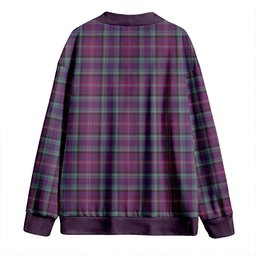 Scottish Rankin Weathered Clan Crest Tartan V neck Knitted Fleece Cardigans