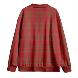 Scottish Munro (Logan) Weathered Clan Crest Tartan V neck Knitted Fleece Cardigans