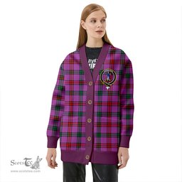 Scottish Montgomery Ancient Clan Crest Tartan V neck Knitted Fleece Cardigans