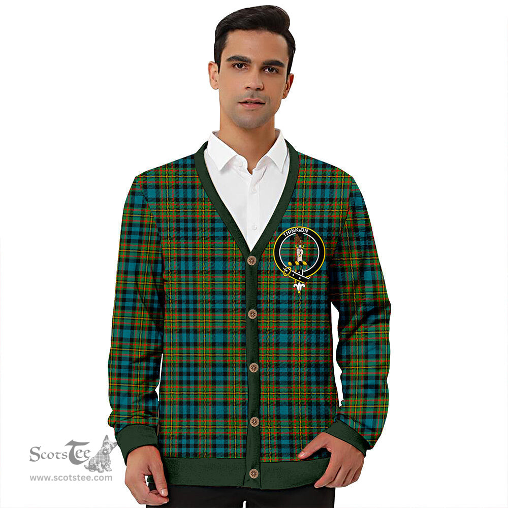 Scottish MacLellan Ancient Clan Crest Tartan V neck Knitted Fleece Cardigans