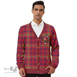Scottish MacTier Weathered Clan Crest Tartan V neck Knitted Fleece Cardigans