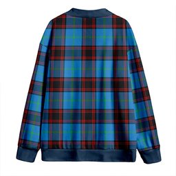 Scottish Wedderburn Clan Crest Tartan V neck Knitted Fleece Cardigans