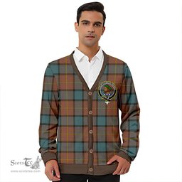 Scottish Muir Weathered Clan Crest Tartan V neck Knitted Fleece Cardigans