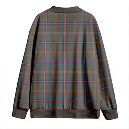 Scottish Young Weathered Clan Crest Tartan V neck Knitted Fleece Cardigans