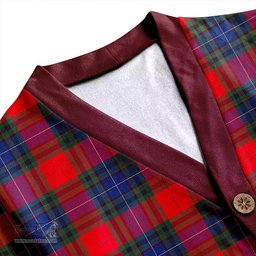 Scottish Manson Modern Clan Crest Tartan V neck Knitted Fleece Cardigans