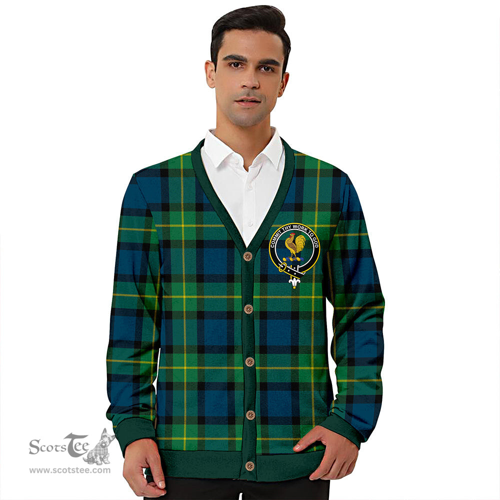 Scottish Sinclair of Ulster Modern Clan Crest Tartan V neck Knitted Fleece Cardigans