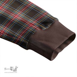Scottish Stewart Black Weathered Clan Crest Tartan V neck Knitted Fleece Cardigans