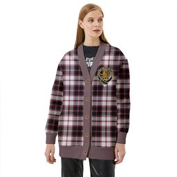 Scottish MacPherson of Pitmain Ancient Clan Crest Tartan V neck Knitted Fleece Cardigans
