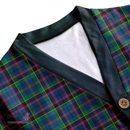 Scottish Stinson (Stephenson/Stevenson) Modern Clan Crest Tartan V neck Knitted Fleece Cardigans