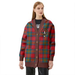 Scottish Oliver Ancient Clan Crest Tartan V neck Knitted Fleece Cardigans