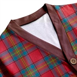 Scottish Oliver Ancient Clan Crest Tartan V neck Knitted Fleece Cardigans