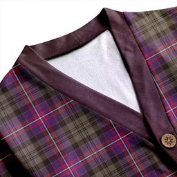 Scottish MacNeil of Colonsay (MacNeil of Barra of Colonsay) (Highland Society of London) Weathered Clan Crest Tartan V neck Knitted Fleece Cardigans