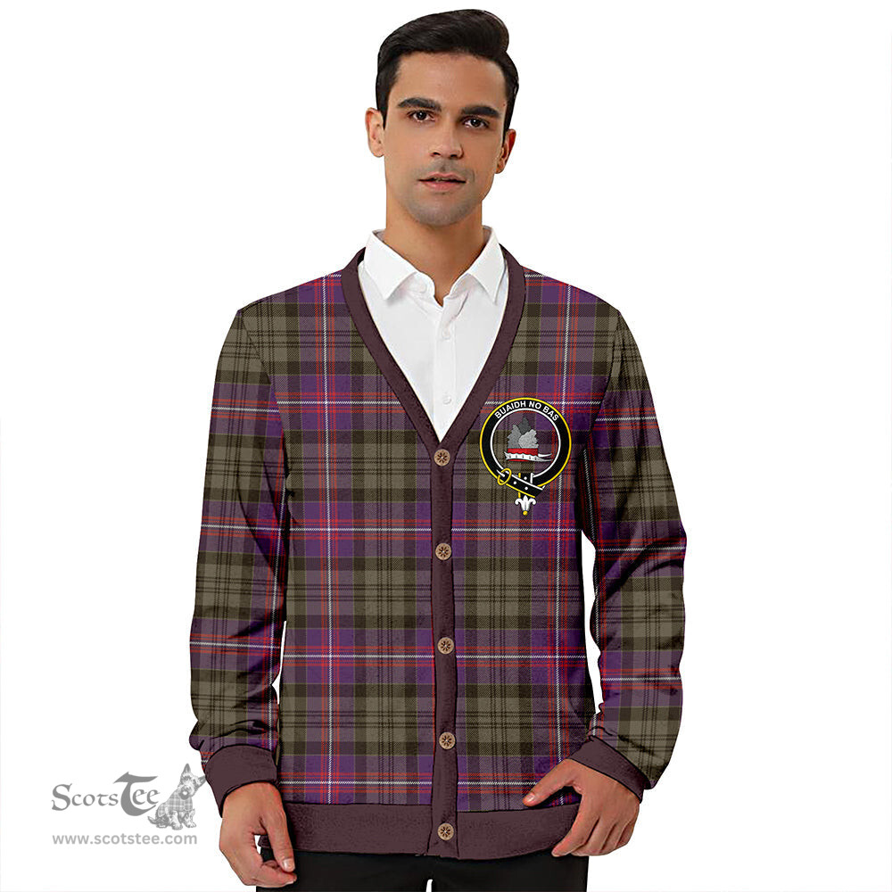 Scottish MacNeil of Colonsay (MacNeil of Barra of Colonsay) (Highland Society of London) Weathered Clan Crest Tartan V neck Knitted Fleece Cardigans