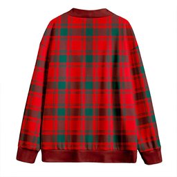 Scottish MacQuarrie (MacGuarie) Modern Clan Crest Tartan V neck Knitted Fleece Cardigans
