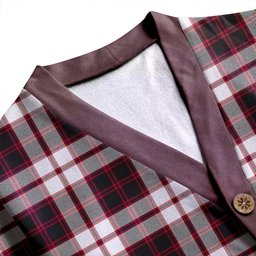 Scottish MacPherson of Pitmain Modern Clan Crest Tartan V neck Knitted Fleece Cardigans