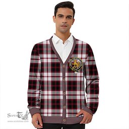 Scottish MacPherson of Pitmain Modern Clan Crest Tartan V neck Knitted Fleece Cardigans