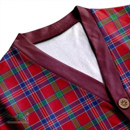 Scottish MacNiven Modern Clan Crest Tartan V neck Knitted Fleece Cardigans
