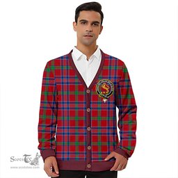 Scottish MacNiven Modern Clan Crest Tartan V neck Knitted Fleece Cardigans