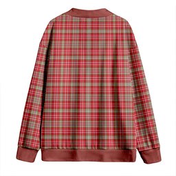 Scottish Ogilvie Weathered Clan Crest Tartan V neck Knitted Fleece Cardigans