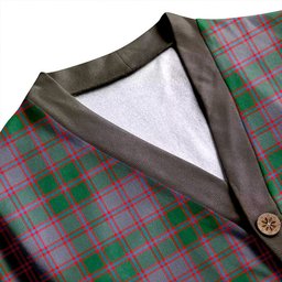 Scottish MacPherson of Glentruim Modern Clan Crest Tartan V neck Knitted Fleece Cardigans