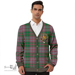 Scottish MacPherson of Glentruim Modern Clan Crest Tartan V neck Knitted Fleece Cardigans