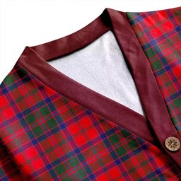Scottish Stewart of Ardshiel Modern Clan Crest Tartan V neck Knitted Fleece Cardigans