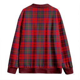 Scottish Stewart of Ardshiel Modern Clan Crest Tartan V neck Knitted Fleece Cardigans