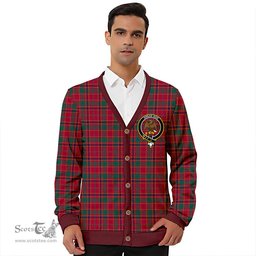 Scottish Munro Modern Clan Crest Tartan V neck Knitted Fleece Cardigans