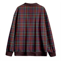 Scottish Tennant Weathered Clan Crest Tartan V neck Knitted Fleece Cardigans