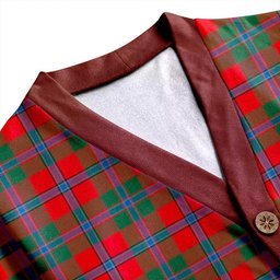 Scottish Murray of Abercairney Modern Clan Crest Tartan V neck Knitted Fleece Cardigans