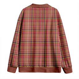 Scottish Ogilvie of Strathallan Weathered Clan Crest Tartan V neck Knitted Fleece Cardigans