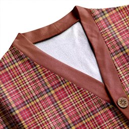 Scottish Ogilvie of Strathallan Weathered Clan Crest Tartan V neck Knitted Fleece Cardigans