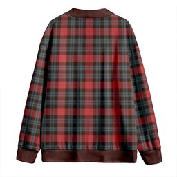 Scottish Murdoch Weathered Clan Crest Tartan V neck Knitted Fleece Cardigans