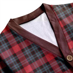 Scottish Murdoch Weathered Clan Crest Tartan V neck Knitted Fleece Cardigans