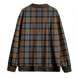 Scottish Tait Weathered Clan Crest Tartan V neck Knitted Fleece Cardigans
