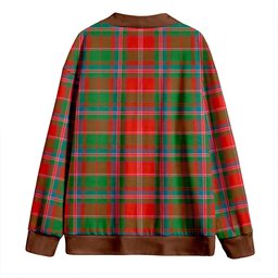 Scottish Somerville Ancient Clan Crest Tartan V neck Knitted Fleece Cardigans