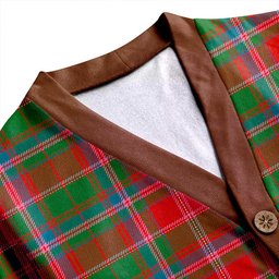 Scottish Somerville Ancient Clan Crest Tartan V neck Knitted Fleece Cardigans
