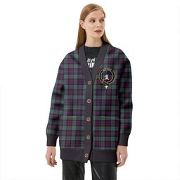 Scottish Sempill (Semple) Weathered Clan Crest Tartan V neck Knitted Fleece Cardigans